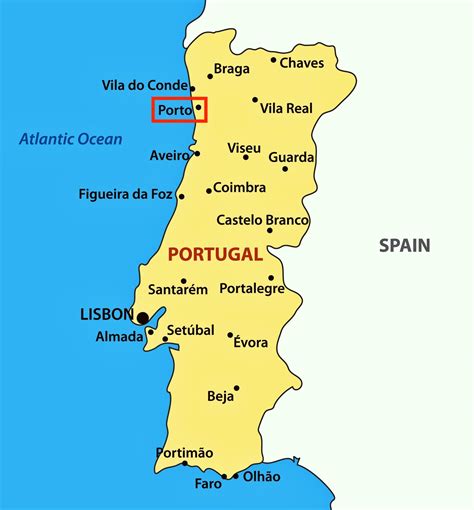 porto in portugal karte